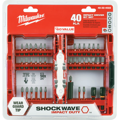 Jeu de 40 embouts de visseuse &agrave; percussion Shockwave Impact-Duty Oxymax Inc