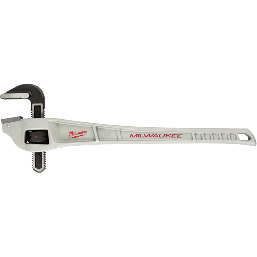 Aluminum Offset Pipe Wrench, 3" Jaw Capacity, 24" Long, Powder Coated Finish, Ergonomic Handle Oxymax Inc