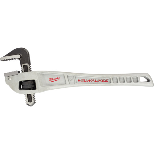 Aluminum Offset Pipe Wrench, 2" Jaw Capacity, 14" Long, Powder Coated Finish, Ergonomic Handle Oxymax Inc