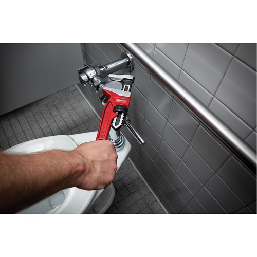 Smooth Jaw Pipe Wrench, 2-5/8" Jaw Capacity, 12" Long, Powder Coated Finish, Ergonomic Handle Oxymax Inc