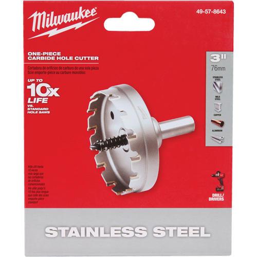 Scies-cloches au carbure monobloc, 3", Profondeur de la coupe de 3/16" Oxymax Inc