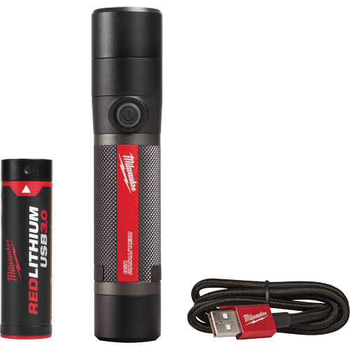 USB Compatible Compact Flashlight, LED, 800 Lumens, Rechargeable Batteries Oxymax Inc