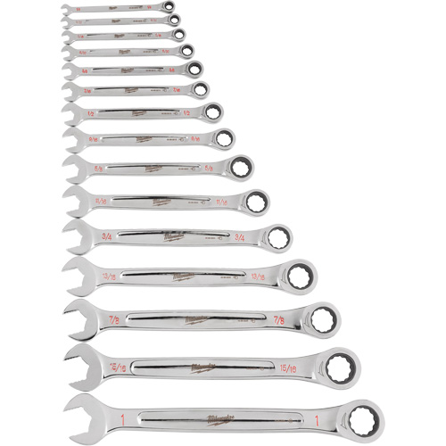 Ratcheting Wrench Set, Combination, 15 Pieces, Imperial Oxymax Inc
