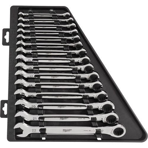 Ratcheting Wrench Set, Combination, 15 Pieces, Metric Oxymax Inc