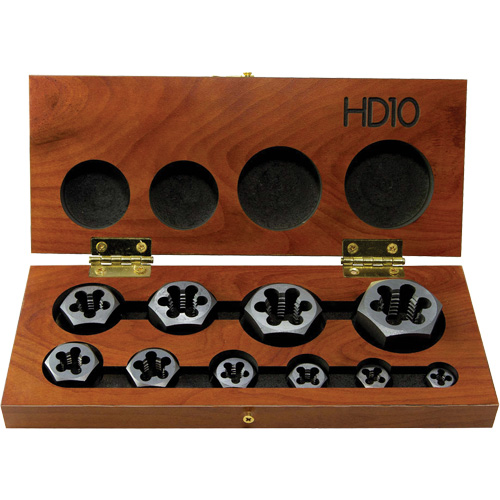 DRILLCO Hex Threading Die Set, 10 Pieces Oxymax Inc