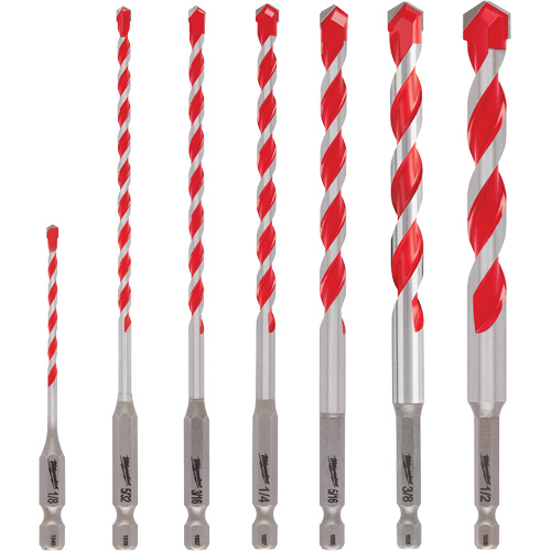Large Shockwave Hammer Drill Bit Kit, 7 Pieces, Carbide Oxymax Inc