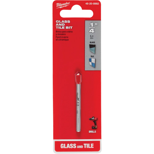 Glass & Tile Bit, 1/4", Carbide Oxymax Inc