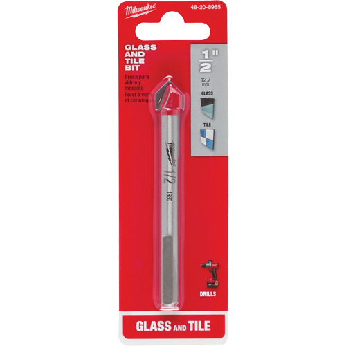 Glass & Tile Bit, 1/2", Carbide Oxymax Inc