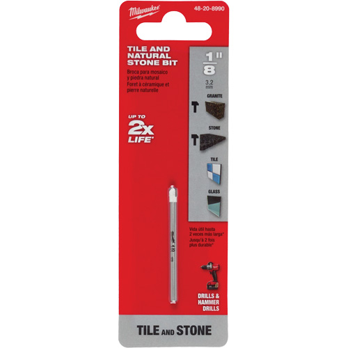 Foret pour la pierre naturelle, 1/8", Carbure Oxymax Inc