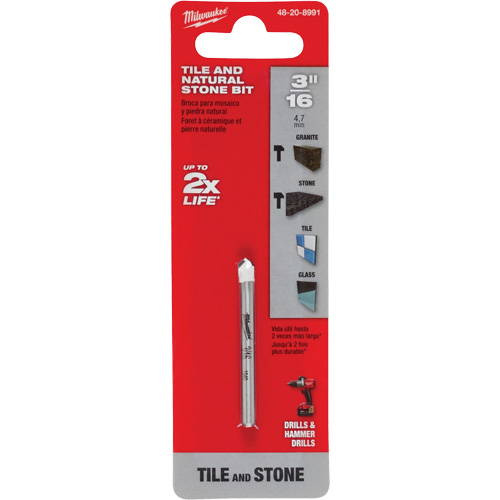 Foret pour la pierre naturelle, 3/16", Carbure Oxymax Inc