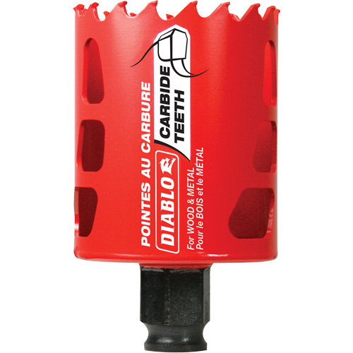 Wood & Metal Hole Saw, 2-1/8", 2-3/8" Depth of Cut, Carbide Oxymax Inc