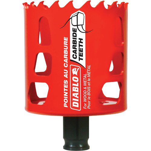Wood & Metal Hole Saw, 2-1/2", 2-3/8" Depth of Cut, Carbide Oxymax Inc