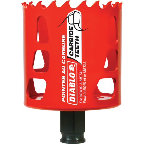 Wood & Metal Hole Saw, 2-9/16", 2-3/8" Depth of Cut, Carbide Oxymax Inc