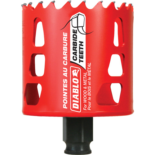 Wood & Metal Hole Saw, 2-11/16", 2-3/8" Depth of Cut, Carbide Oxymax Inc