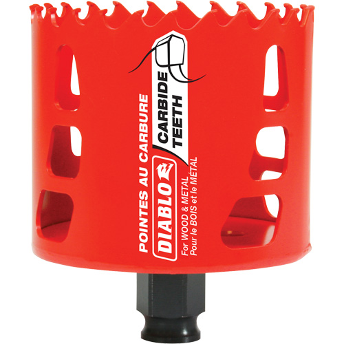 Wood & Metal Hole Saw, 3", 2-3/8" Depth of Cut, Carbide Oxymax Inc