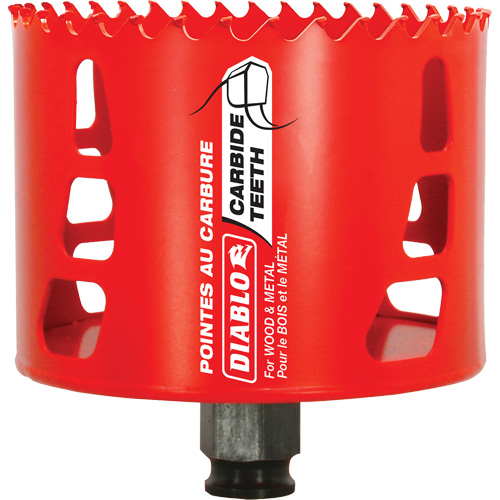 Scie cloche pour bois et m&eacute;tal, 3-1/2", Profondeur de la coupe 2-3/8", Carbure Oxymax Inc