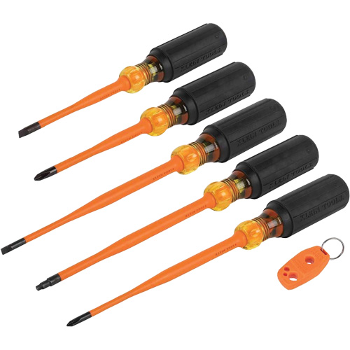 Slim-Tip Insulated Screwdriver Set, 1000 V, 6 Pcs Oxymax Inc