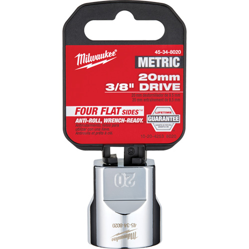 Metric Socket with Four Flat Sides, 20 mm, 3/8" Drive, 6 Points Oxymax Inc