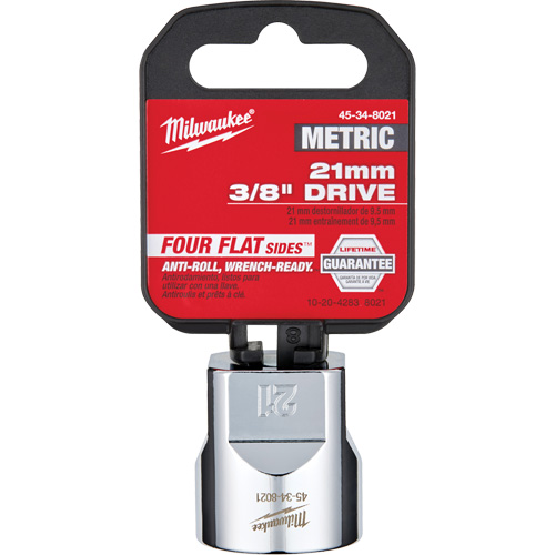 Metric Socket with Four Flat Sides, 21 mm, 3/8" Drive, 6 Points Oxymax Inc