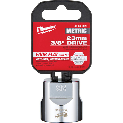 Metric Socket with Four Flat Sides, 23 mm, 3/8" Drive, 6 Points Oxymax Inc