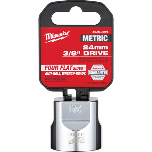 Metric Socket with Four Flat Sides, 24 mm, 3/8" Drive, 6 Points Oxymax Inc