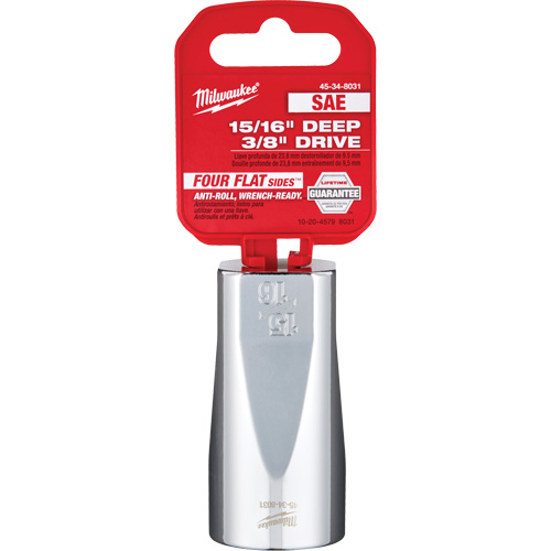 SAE Socket with Four Flat Sides, 15/16", 3/8" Drive, 6 Points, Deep Oxymax Inc