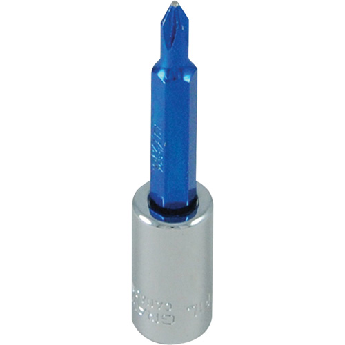 Douille tournevis &agrave; embout bleu, Phillips, #1, Prise 1/4" Oxymax Inc