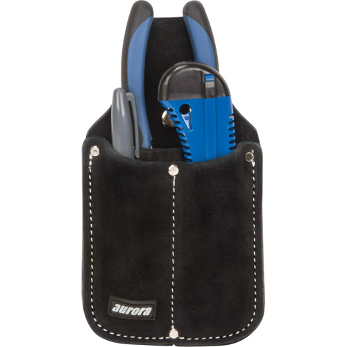 Utility Pouch, Knife Holder, Leather, 3 Pockets Oxymax Inc