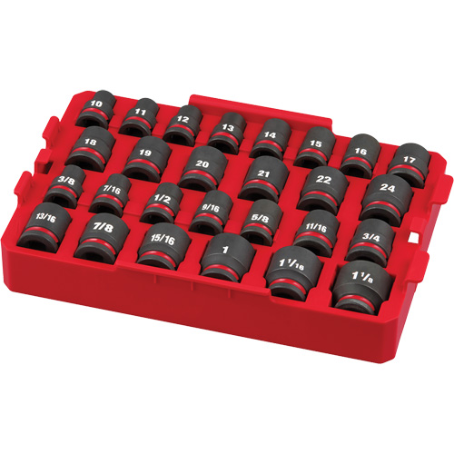 Shockwave Impact Duty Packout Socket Set, 27 Pcs, Impact, 1/2" Drive Size Oxymax Inc