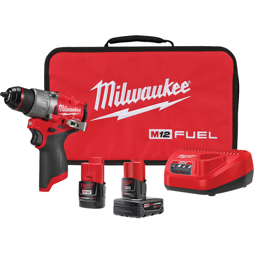 Ensemble perceuse/visseuse M12 Fuel, Lithium-ion, 12 V, Mandrin 1/2", Couple 400 lb-po Oxymax Inc