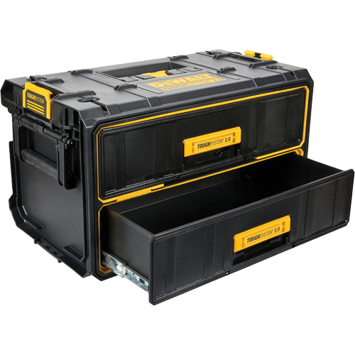 Unit&eacute; &agrave; deux tiroirs ToughSystem 2.0, 12-1/3" x 12-3/5", Noir/Jaune Oxymax Inc