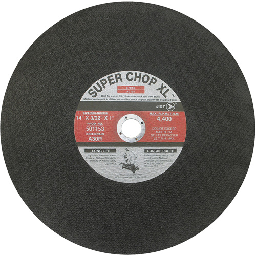A30R Super Chop Stud-Cutting Cut-Off Wheel, 14" x 3/32", 1" Arbor, Type 1, 4400 RPM Oxymax Inc