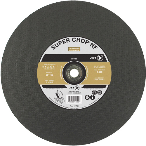 A30NF Super Chop Cut-Off Wheel, 14" x 3/32", 1" Arbor, Type 1, 4400 RPM Oxymax Inc