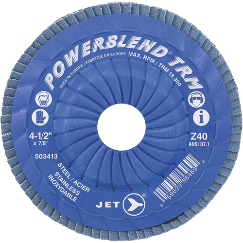 Disque &agrave; feuillets PowerBlend ajustable, 5" x 7/8", Type 29, Grain Z40, Alumine de zirconium Oxymax Inc