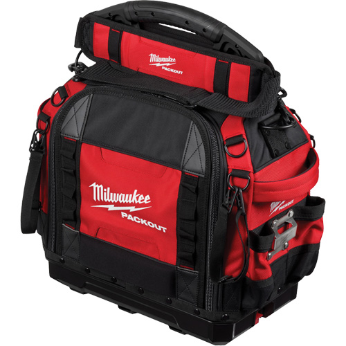 PackOut 15" Structured Tool Bag, Ballistic Polyester, 65 Pockets, Red Oxymax Inc