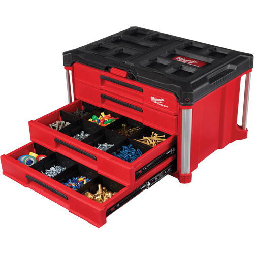 Boîte &agrave; outils avec 4 tiroirs PackOut, 16-3/10" x 22-1/5" x 14-3/10", Rouge Oxymax Inc