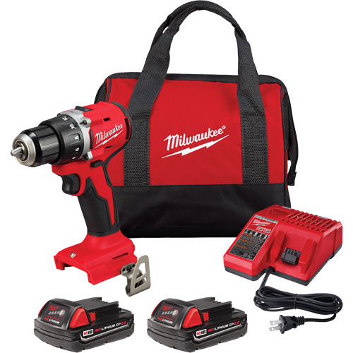 M18 Compact Brushless Drill/ Driver Kit, Lithium-Ion, 18 V, 1/2" Chuck, 550 in-lbs Torque Oxymax Inc