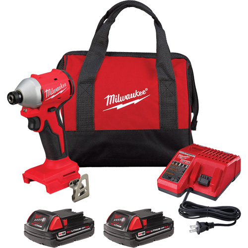 M18 Compact Brushless 3-Speed Hex Impact Driver Kit, Lithium-Ion, 18 V, 1/4" Chuck, 1700 in-lbs Torque Oxymax Inc