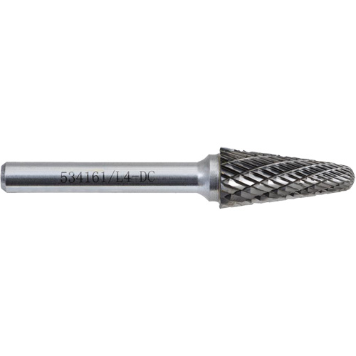 L4-DC JET-KUT Taper Shape Bur 9 (Radius End), 1/2" Dia. Oxymax Inc