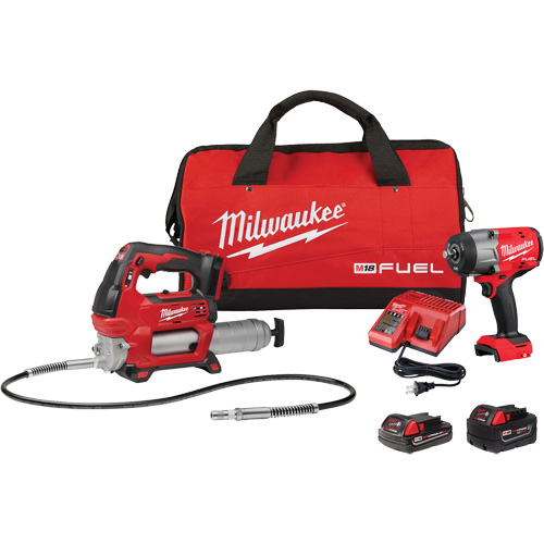 M18 Fuel HTIW with Friction Ring & Grease Gun Combo Kit, Lithium-Ion, 18 V Oxymax Inc