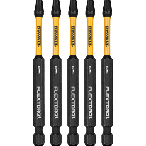5-Piece FLEXTORQ&reg; Impact Screwdriving Bits, Torx, T-25, 1/4" Drive Oxymax Inc
