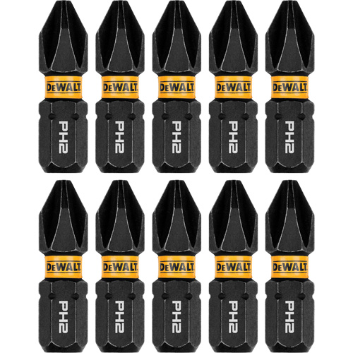 10-Piece FLEXTORQ&reg; Impact Driver Bit Set, Phillips, #2 Tip, 1/4" Drive Size, 1" Length Oxymax Inc
