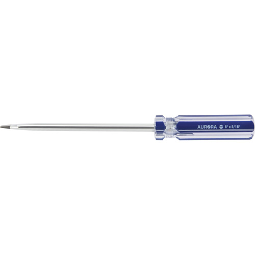 Blue Transparent Striped Slotted Screwdriver, 5/16" Tip, Round, Plastic Handle Oxymax Inc
