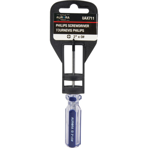 Blue Transparent Striped Philips Screwdriver, #0, Plastic Handle Oxymax Inc