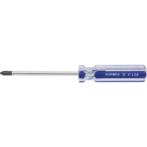 Tournevis Philips bleu transparent avec bandes, #2, Prise Plastique Oxymax Inc