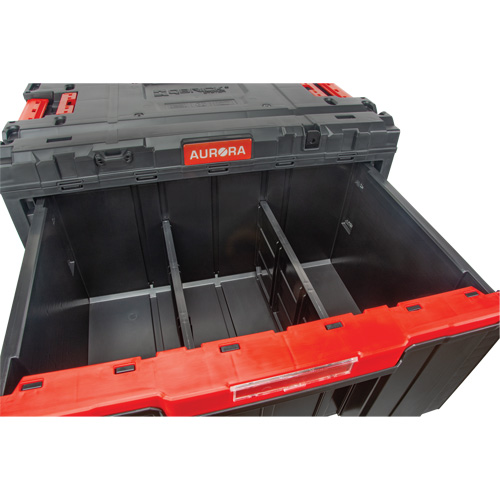 Boîte &agrave; outils Arx avec un tiroir, 11-1/5'' la x 18-3/10" p x 9-1/10" h, Noir/Rouge Oxymax Inc