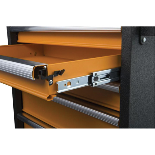 Armoire roulante pour outils s&eacute;rie GSX, 6 tiroirs, 36" la x 18-1/5" p x 37-2/5" h, Noir/Orange Oxymax Inc