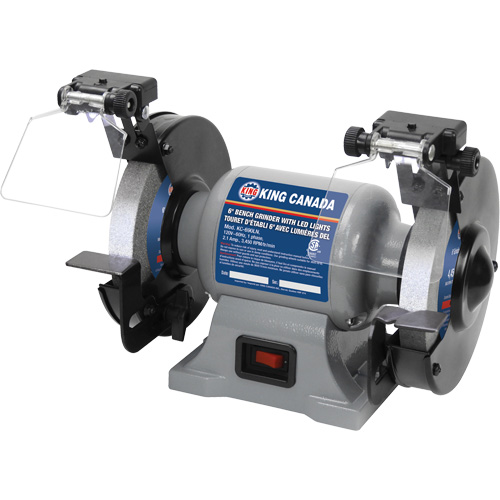 Meuleuse d'&eacute;tabli avec lampe &agrave; DEL, Dia de roue 6", 3450 tr/min Oxymax Inc
