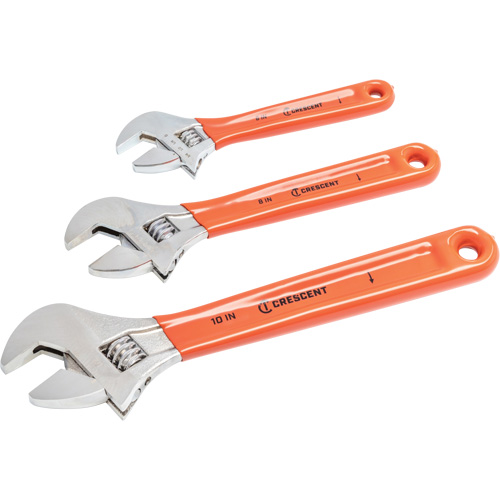 Cushion Grip Wrench Set, Adjustable, 3 Pieces Oxymax Inc