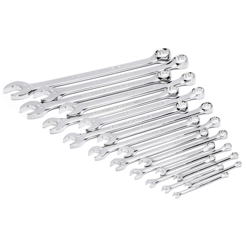 Jeu de cl&eacute;s mixtes SAE et longues &agrave; 12 pans dans un plateau de rangement en mousse, Ouverte, 19 morceaux, Imp&eacute;rial Oxymax Inc